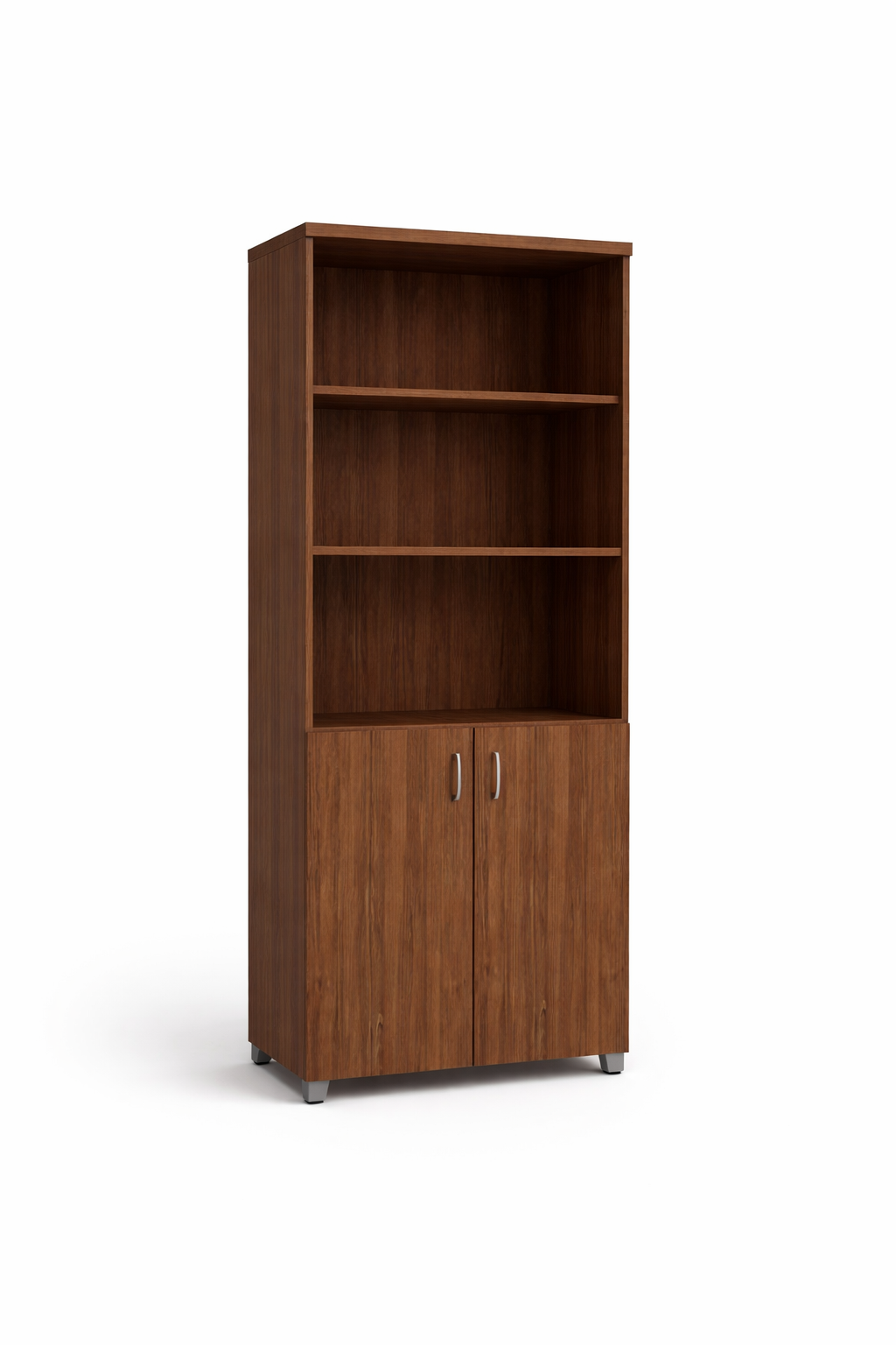 Office Wall Unit with 3 Open Shelves & 2 Hinge Doors MYL39