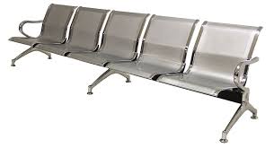Airport bench 5 seats 295cm grey waiting area seating, model WA3  