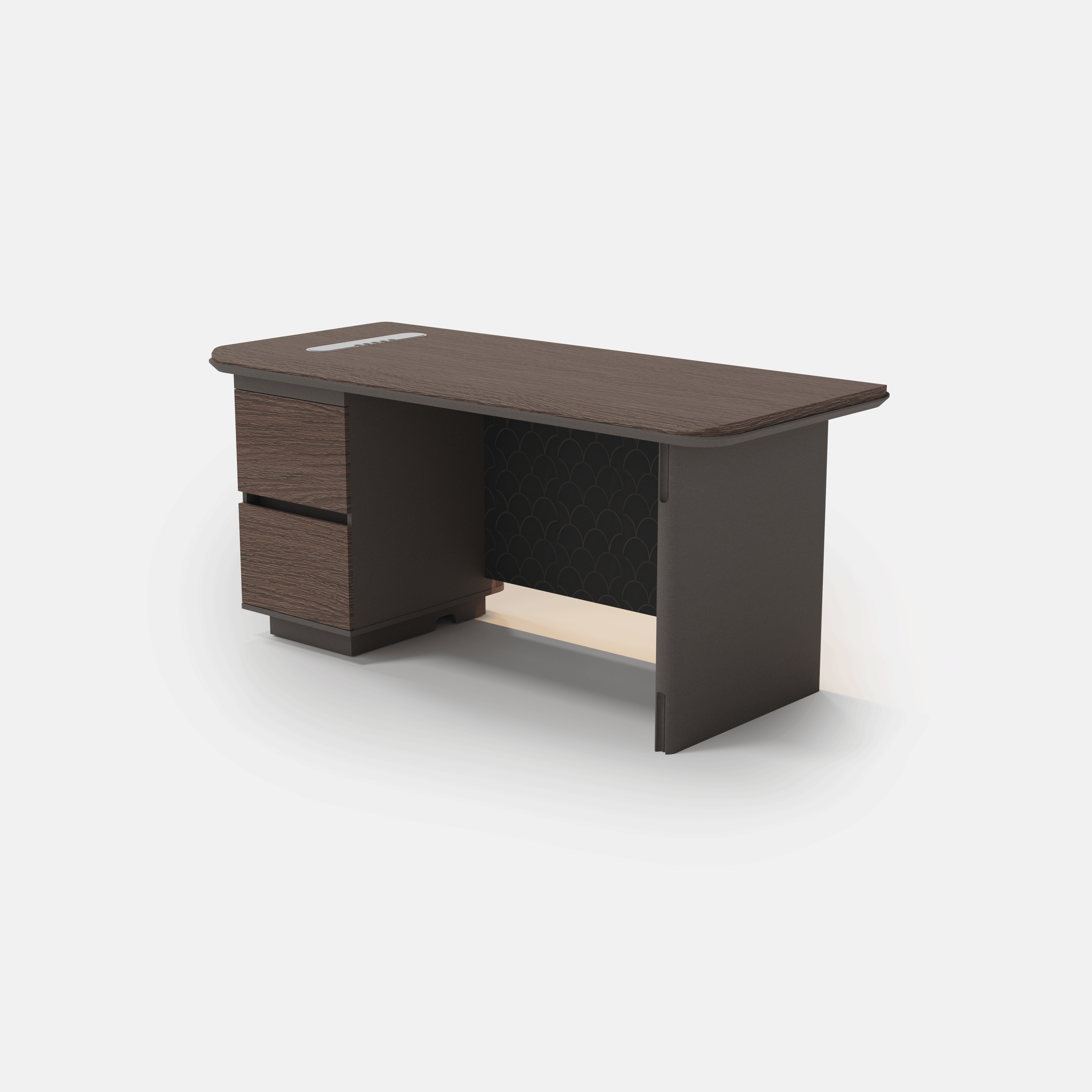 Dark oak office desk 160cm with left drawer storage for home office  