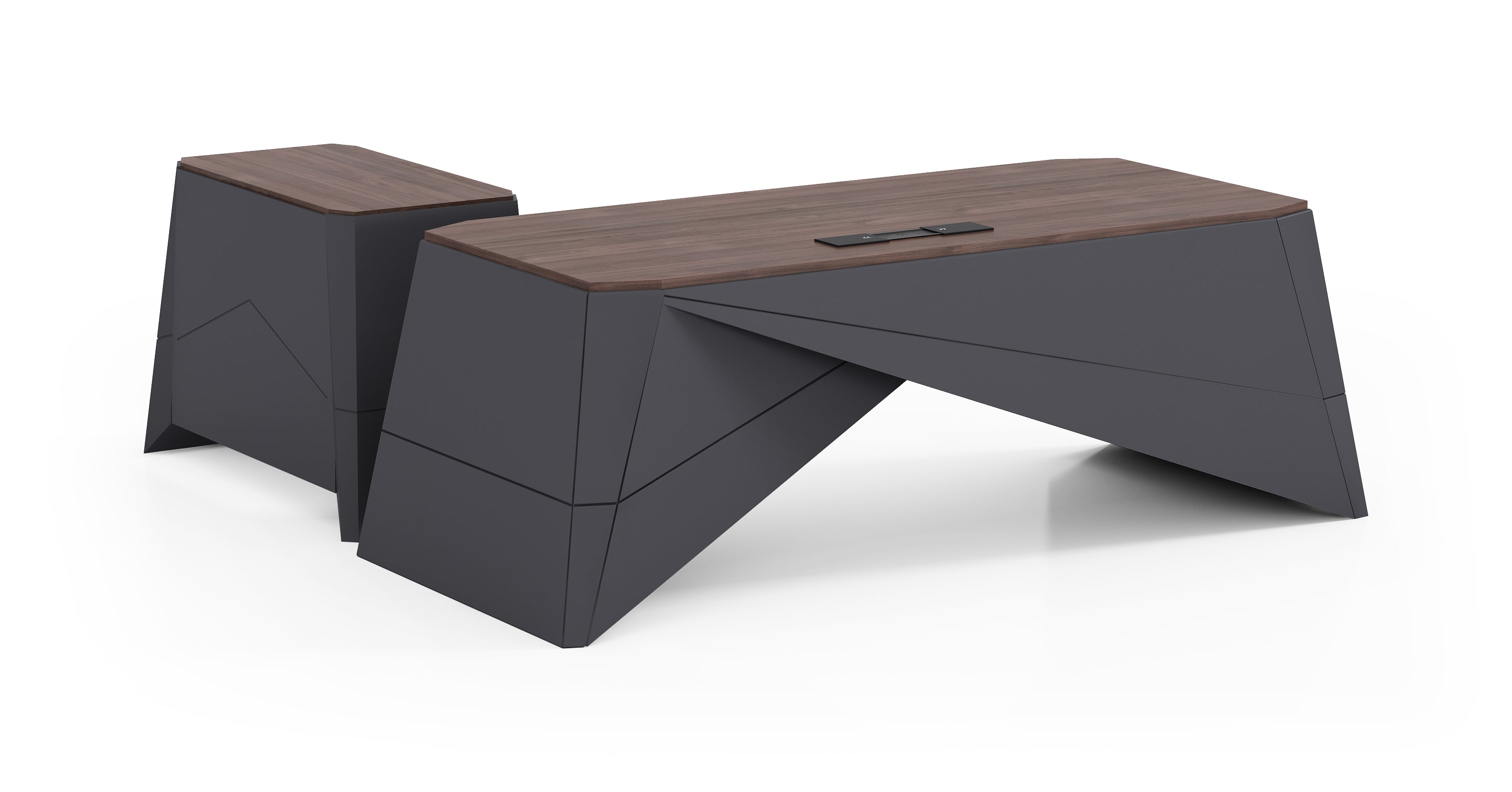 Executive office desk 200cm dark oak premium workspace, model OZ-2603  