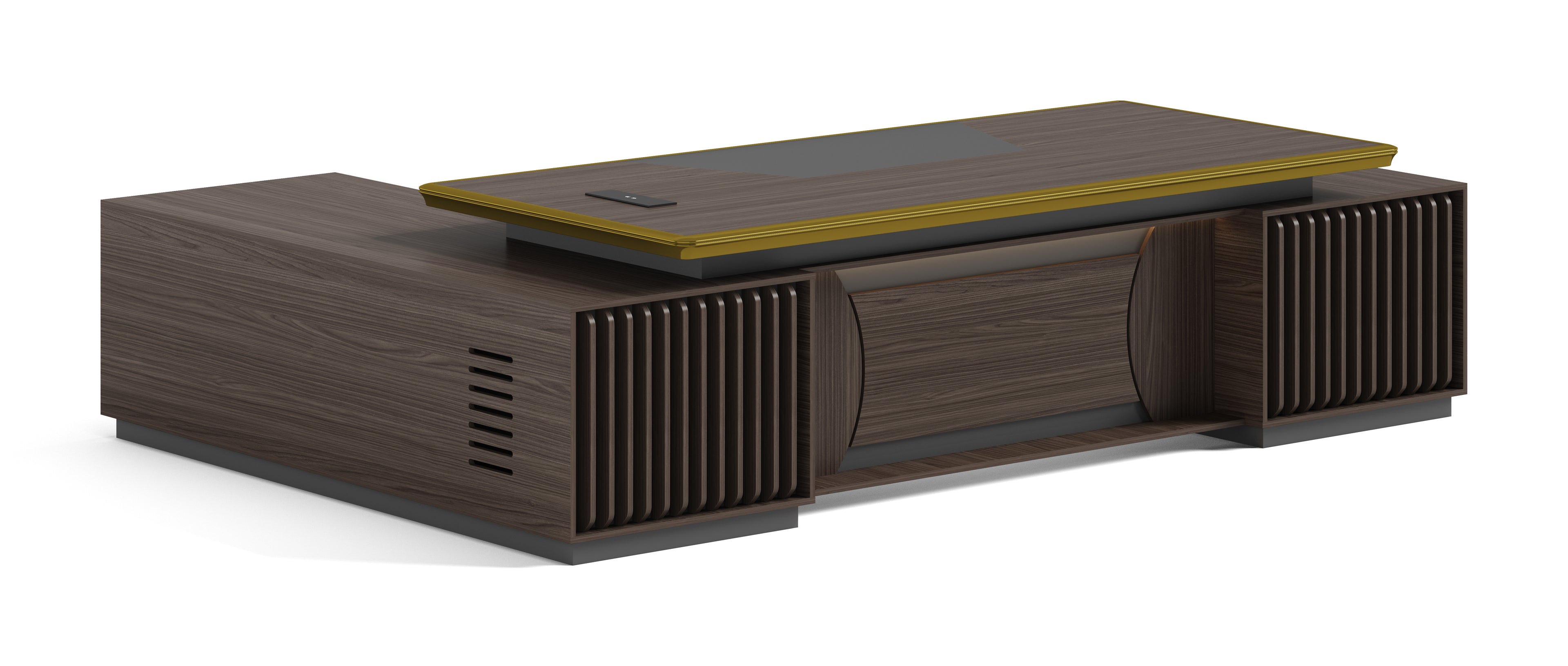 Executive office desk 240cm dark oak large workspace, model OZ-3006  