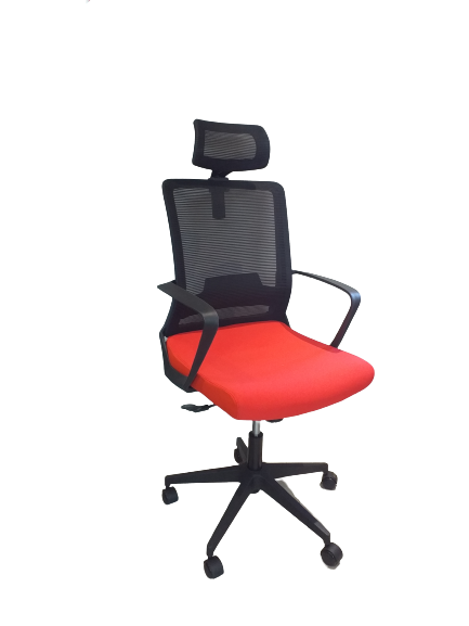 High-back office chair red accent executive chair, model HT7042  