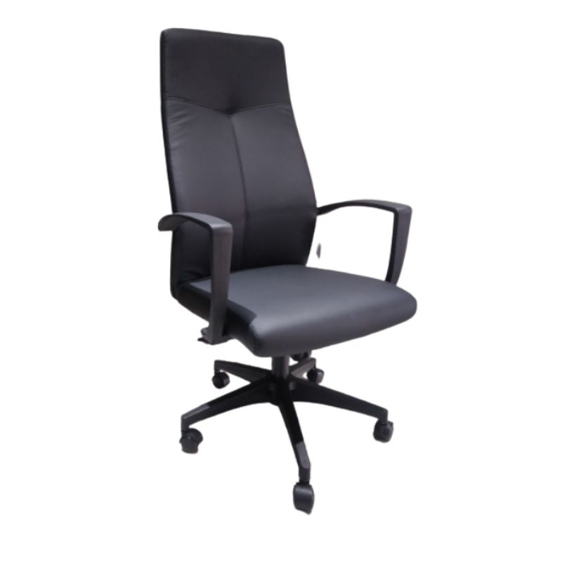 High-back office chair leather black executive design, model SP9018A  