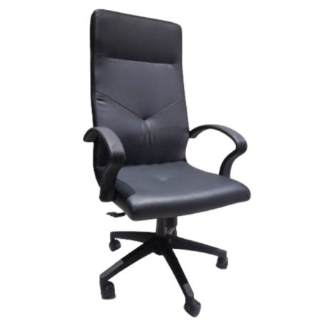 High-back office chair leather black premium executive seating, model SP9028A  