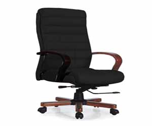 High-back executive fabric chair black professional seating, model RF527A  