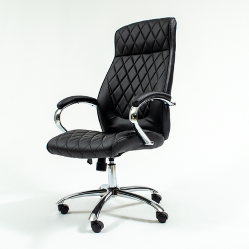 High-back executive leather chair black sophisticated design, model SP515A  