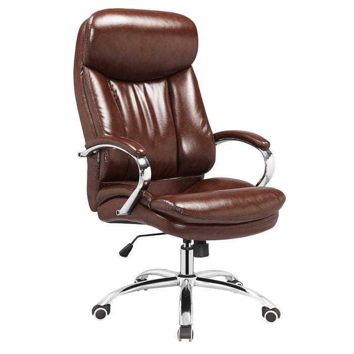 High-back executive leather chair brown sophisticated office chair, model SP746A  
