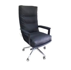 High-back executive leather chair black luxurious office seating, model SP951A  