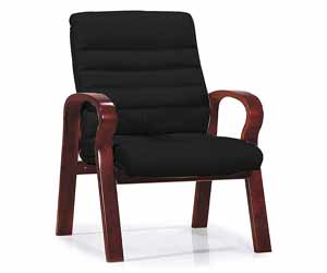 High-back luxury visitors chair black premium guest seating, model RF527D  