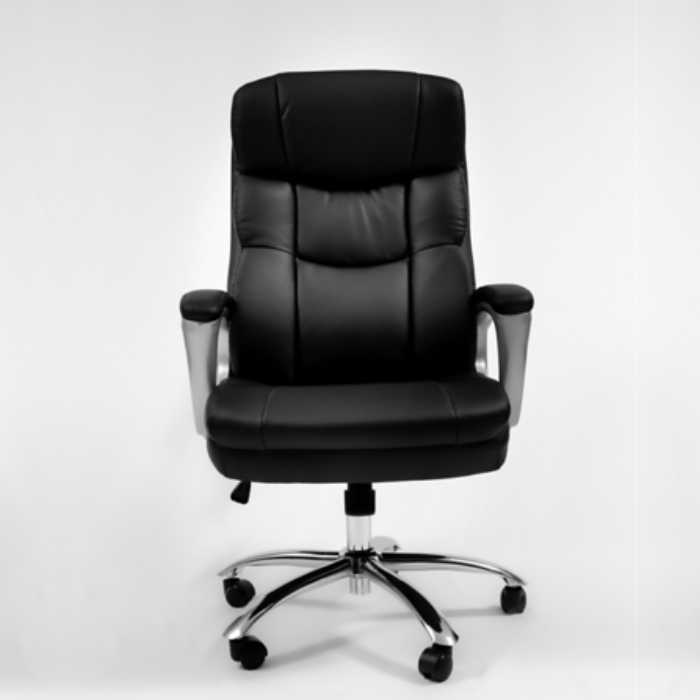 High-back office visitors chair black comfortable guest seating, model STL116  