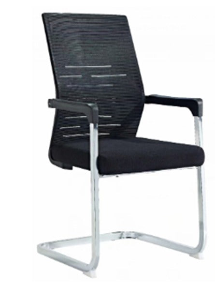 High-back office visitors chair black comfortable guest chair, model STL150D  