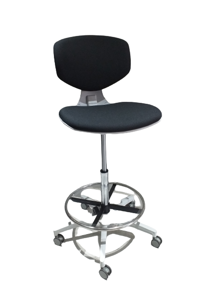 Low-back office stool black adjustable height stool, model HT7087  