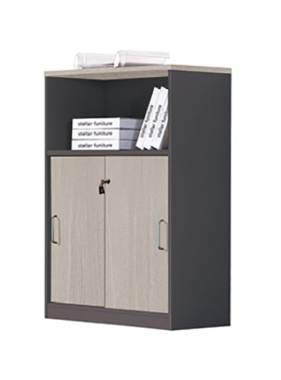 Melamine office file cabinet black side view storage, model OZ1762  