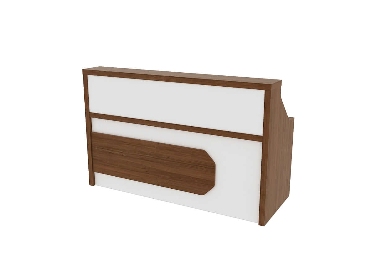 Melamine reception counter white modern front desk, model GM1070  
