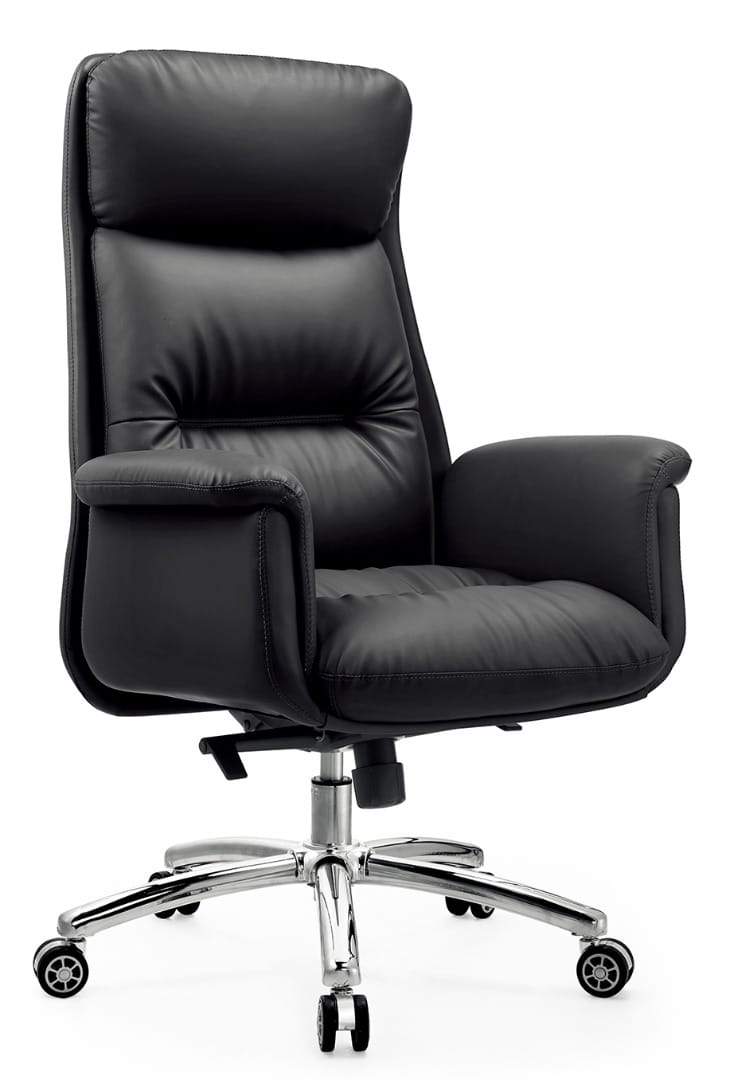 Mid-back office chair black leather comfortable task chair, model SP936A  