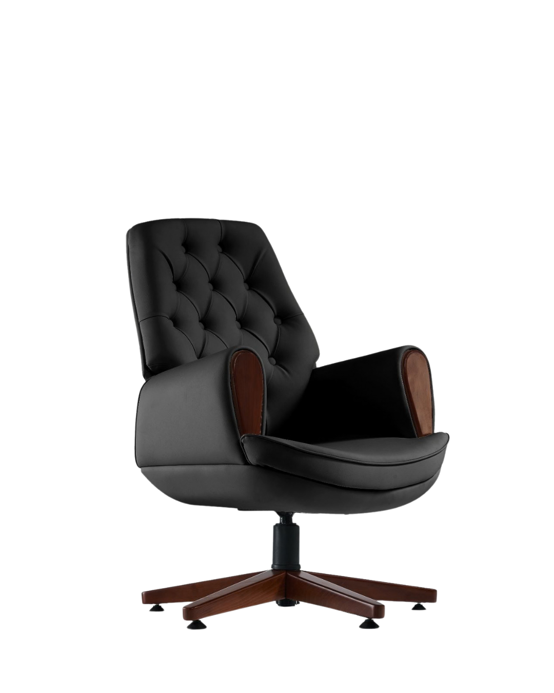 Monte Leather Visitor  Chair Wooden Base