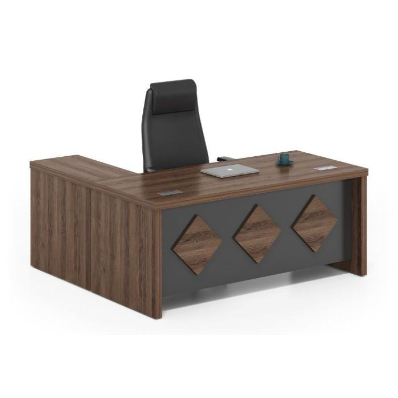 Office desk 160cm dark oak compact office furniture, model OZ-2512  
