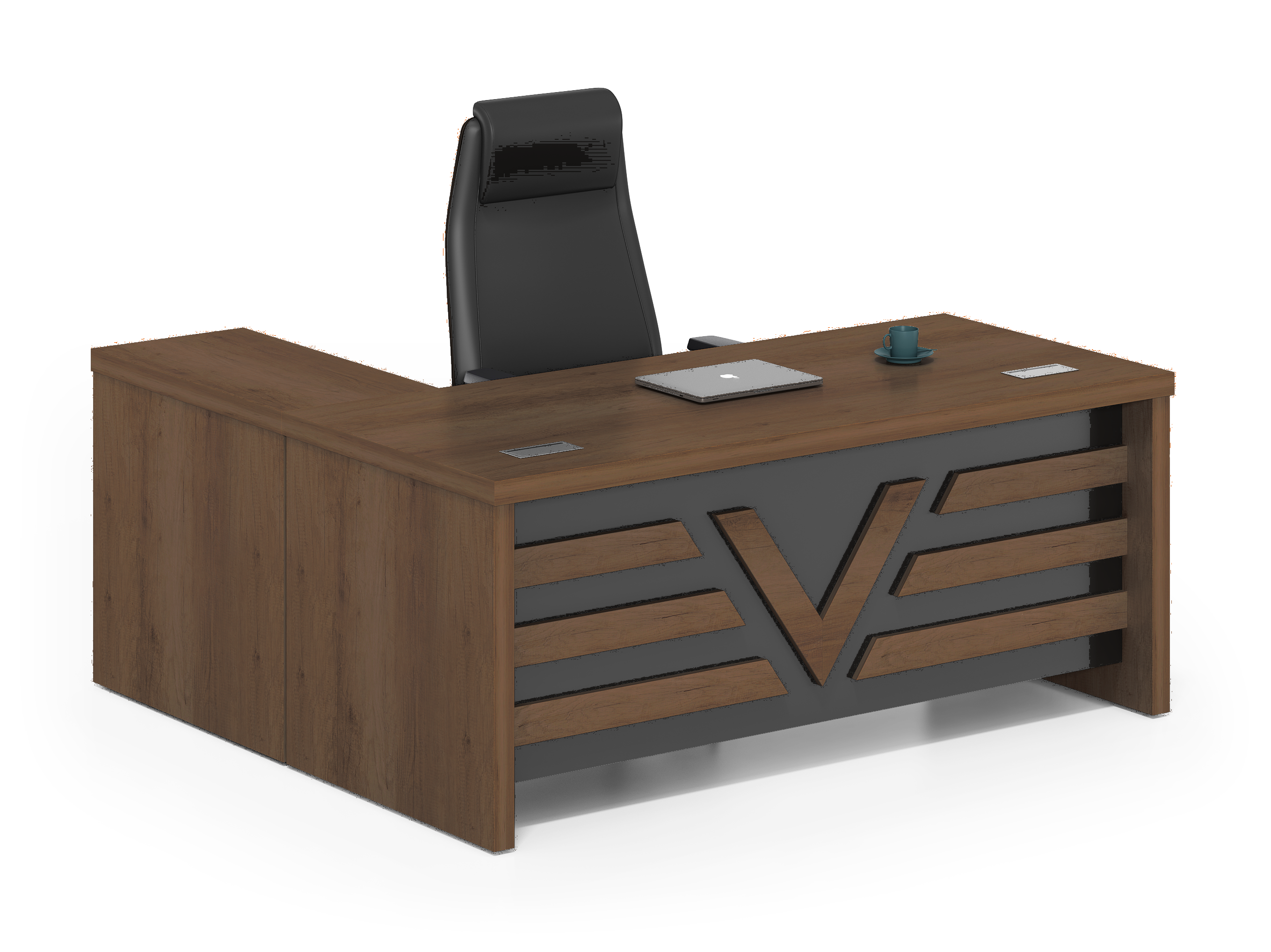Office desk 160cm dark oak professional furniture, model OZ2516  