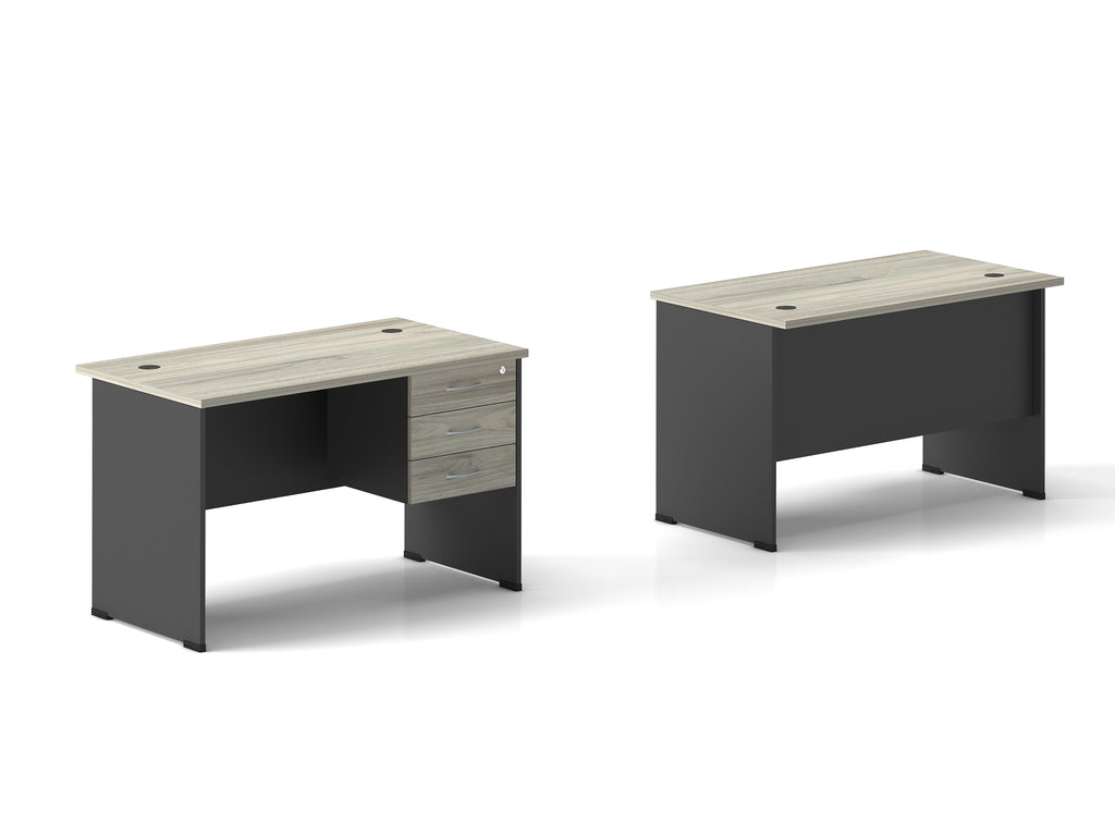 Office desk with 3 lockable doors grey modern design, model SBG766  