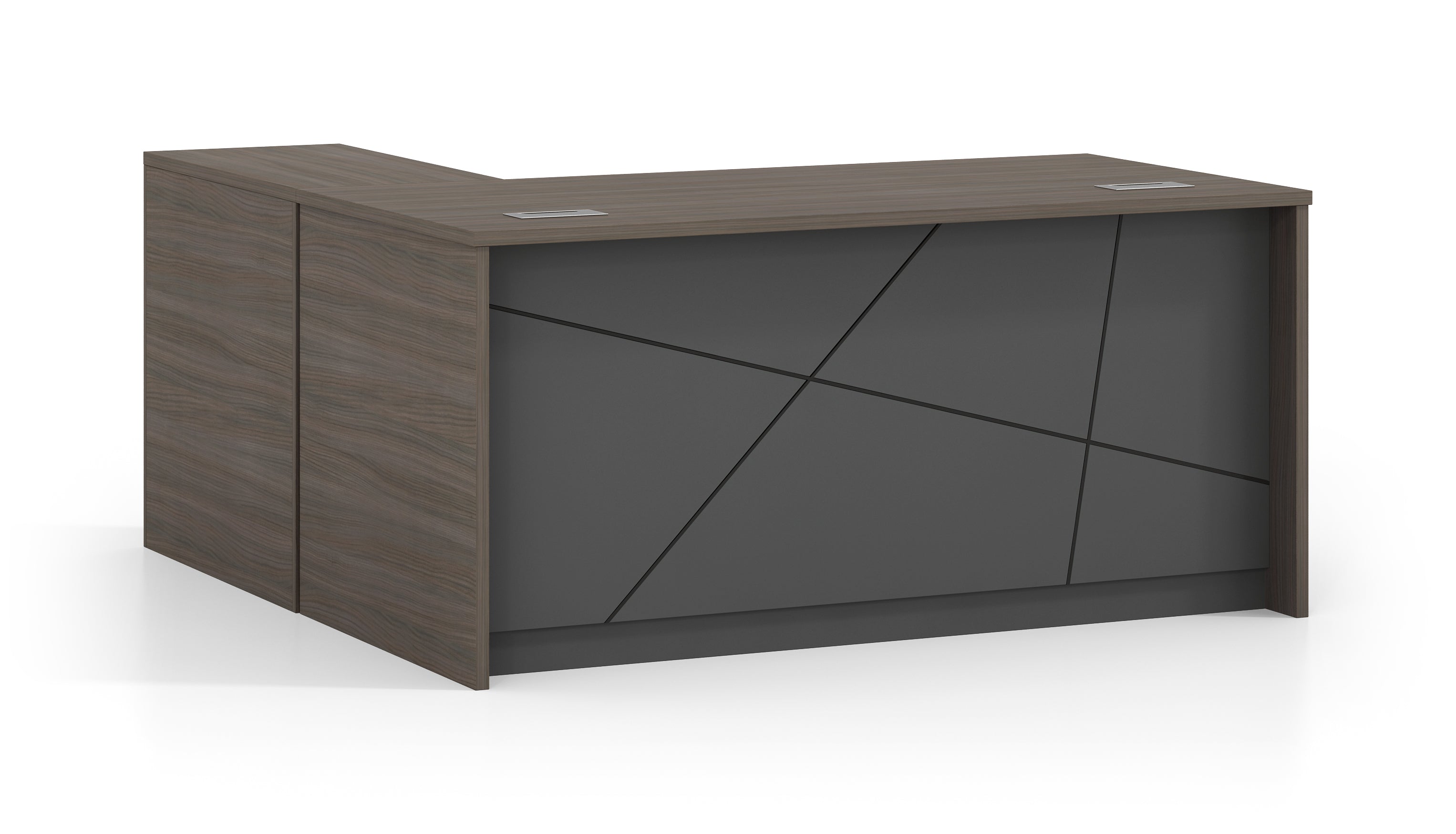 L-shaped office desk 180cm brown professional corner desk, model OZ-2908  