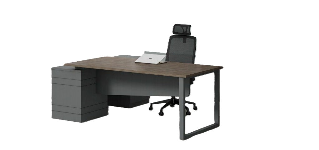 Office desk with open side 180cm dark oak modern design, model OZ2906-18  