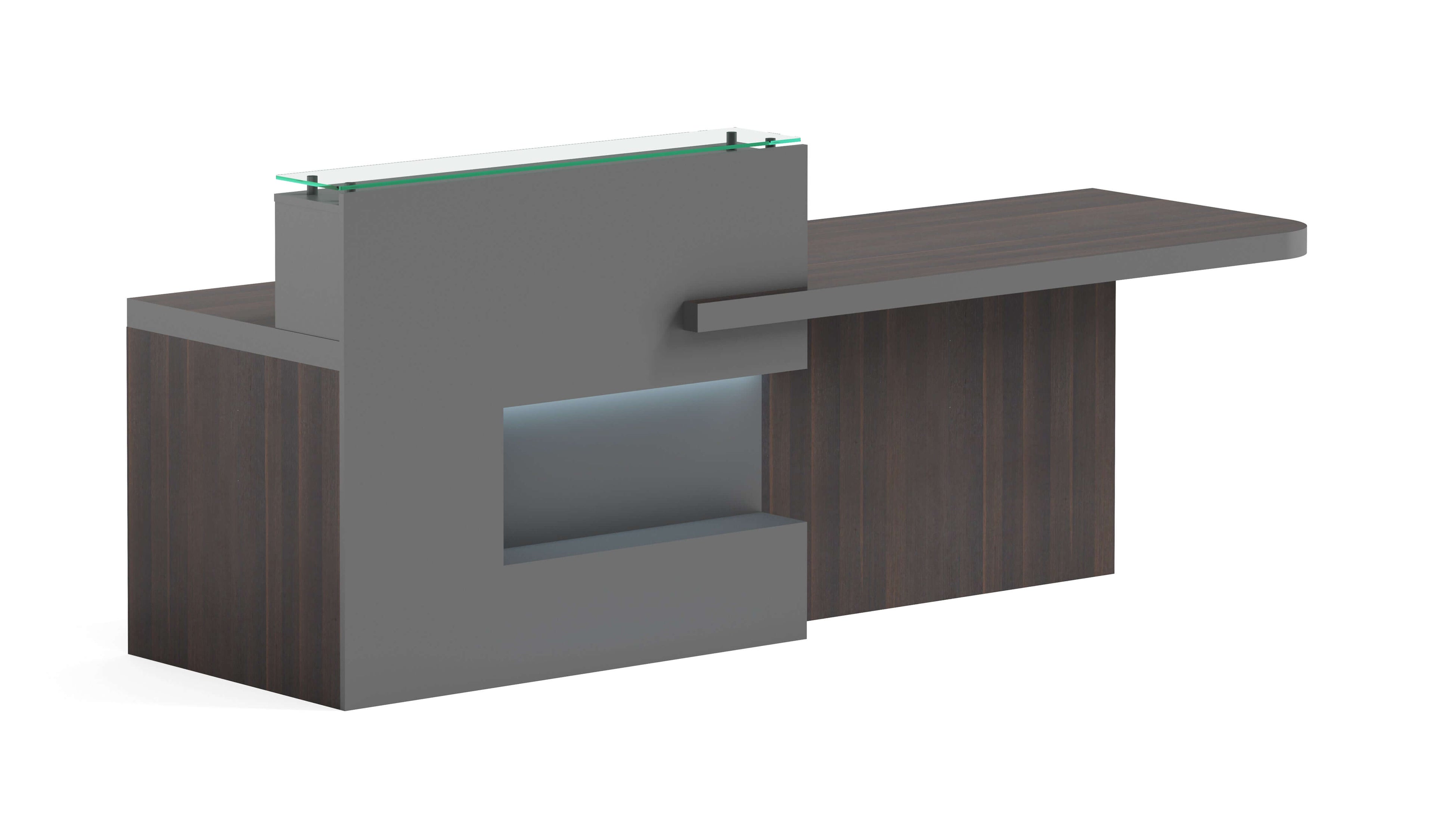 Reception counter 200cm brown professional front desk, model OZ-3140  