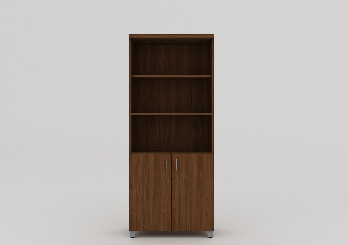 Wall unit with 3 shelves and 2 doors brown storage cabinet, model MYL-39  