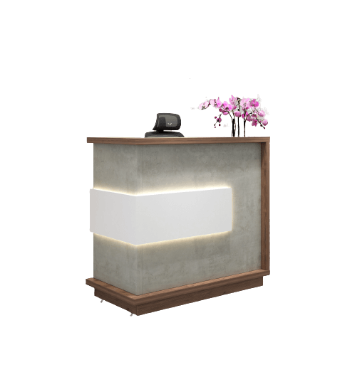 Wooden reception counter with LED lighting modern design, model OZ8311-14  