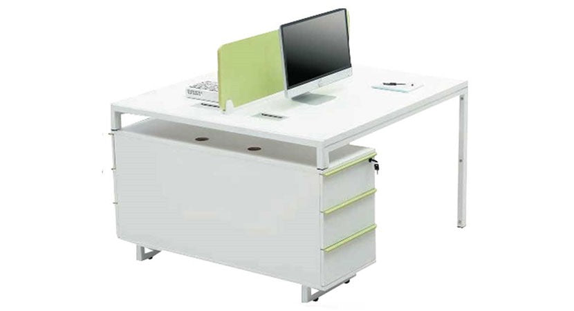 Workstation study desk white modern design, model OZS1612  